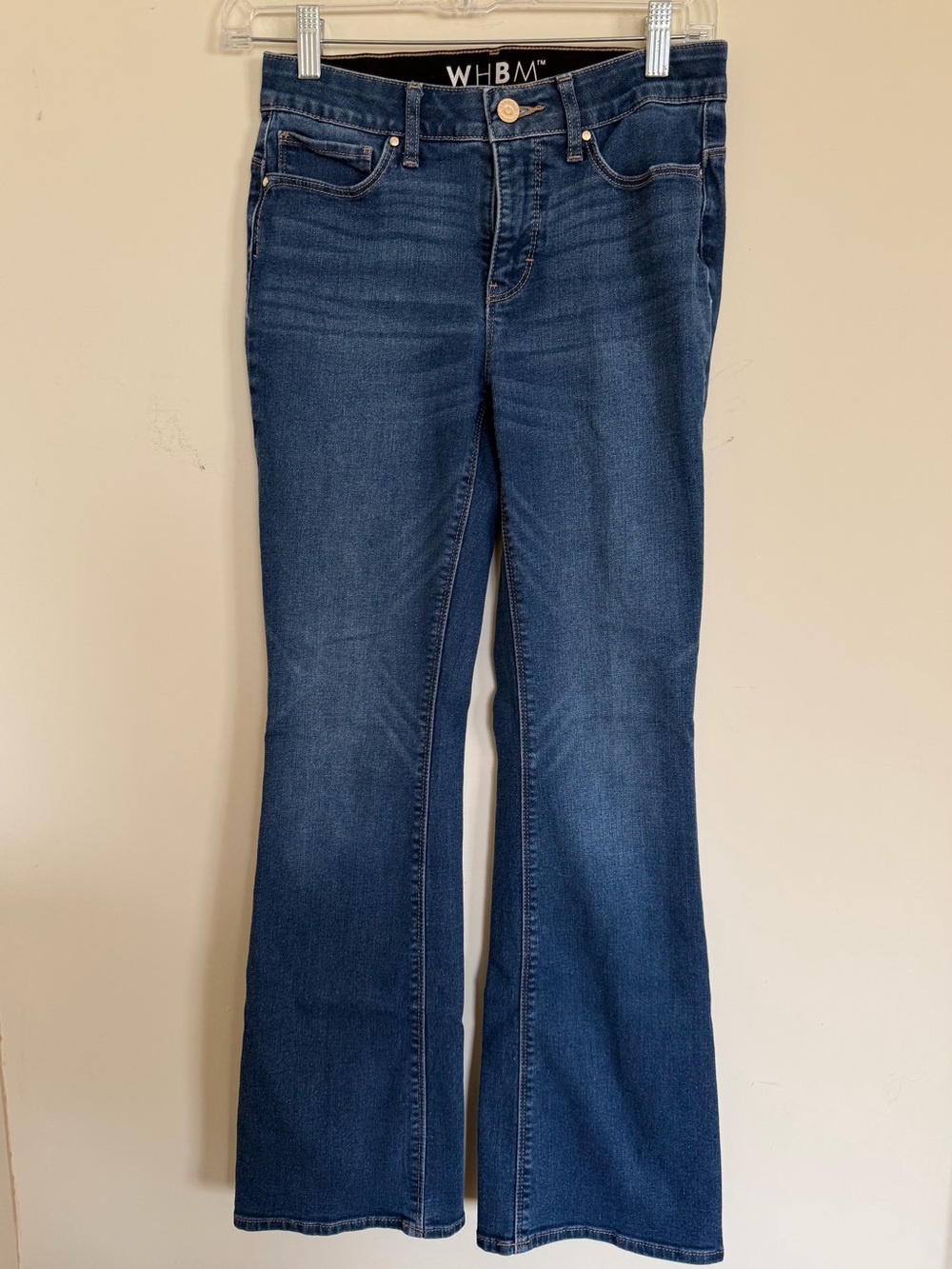 White House Black Market Women's Dark Blue Flare Jeans